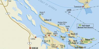 Canadian ghuba islands ramani